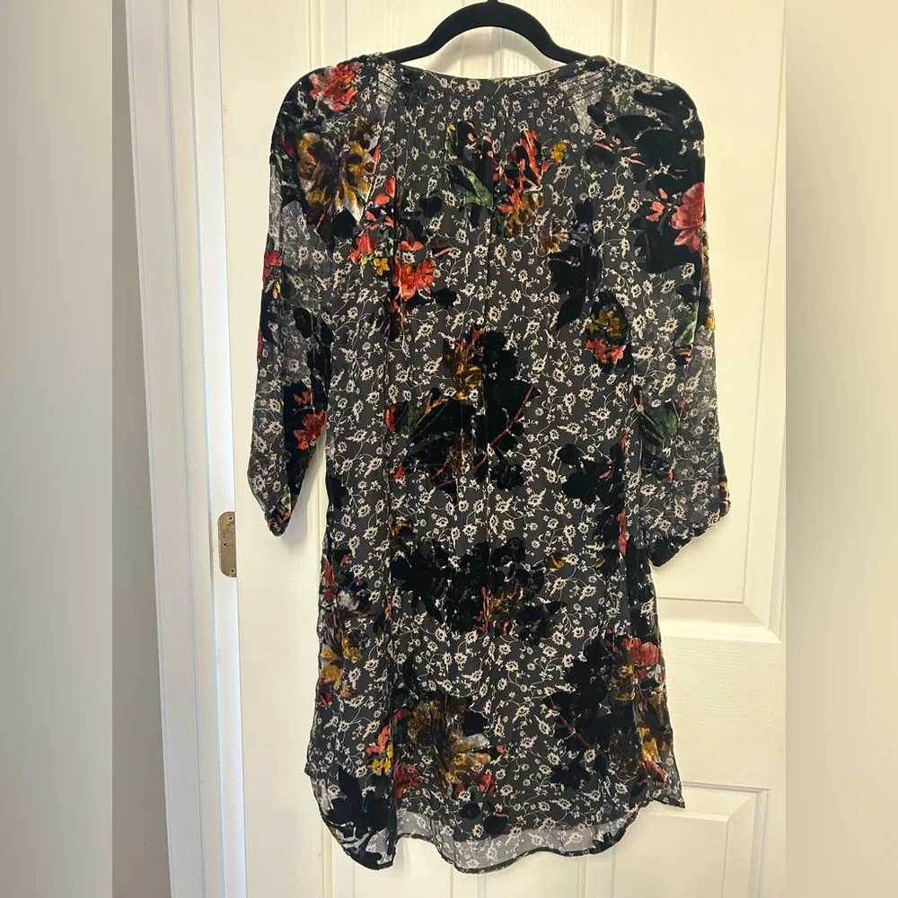 Anthropologie Daniel Rainn Velvet Bohemian Dress with Tassels Size Small - Picture 4 of 6